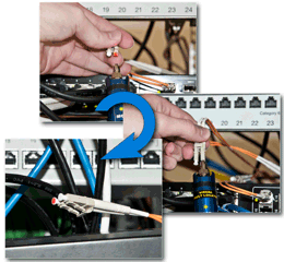 Aplicaci�n del tester de fibra optica PCE-VFL usando el adaptador de 1,25 mm