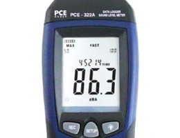 Pantalla del tester de sonido PCE-322A.