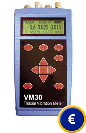 Vibrómetro para el cuerpo humano según la ISO 10326-1, 2631, 5349, 7096.