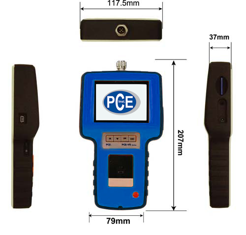 Dimensiones del videoendoscopio PCE-VE 320/330/340.