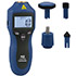 Medidores de revoluciones PCE-DT 65 mide sin contacto por láser o con adaptadores mecánicos, mide en m, Inch, FT, Yd