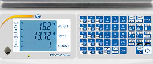 Teclado de la balanza de recuento profesional serie PCE-TB C