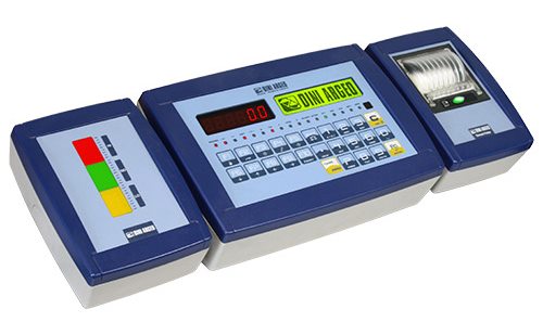 Imagen de la balanza de control con la impresora opcional y el avisador óptico