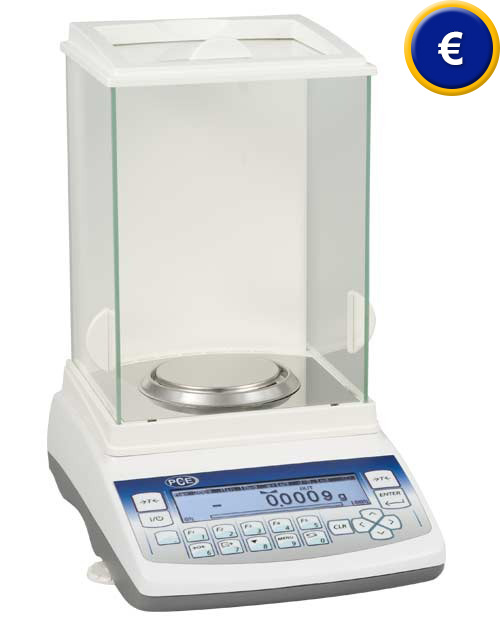 Balanza de farmacia verificable con calibración interna y externa.