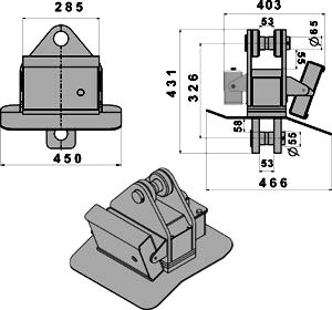 Dimensiones de la balanza de gancho industrial