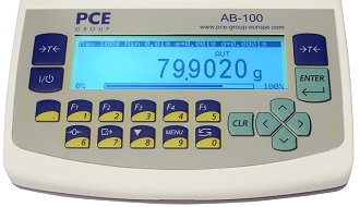 Pantalla de la balanza de laboratorio PCE-AB 200