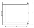 Dimensiones del plato de pesado para la balanza para palés PCE-SD U