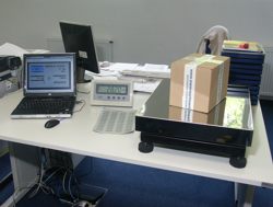 Uso de la balanza con soporte (con software de conexión).