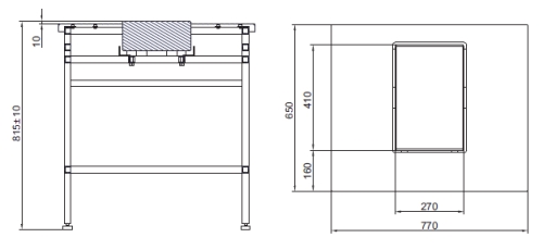 Dimensiones de la mesa antivibraciones PCE-AVT 1