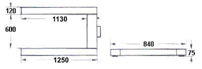 Dimensiones de la bscula pesa pals PCE-TP 15000U