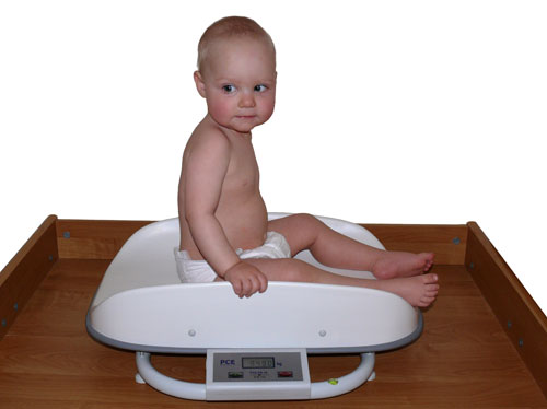 Display de la báscula pesa bebes verificable PCE-PS 15MBS
