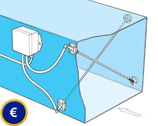 Sensor de caudal de aire en cruz para medir el caudal X8 y X16