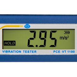 Pantalla del analizador de vibraciones PCE-VT 1100