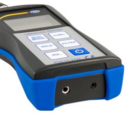 Aquí ve las conexiones del analizador de vibraciones PCE-VT 2700.