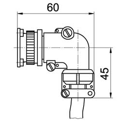 Conector en forma de L del bulón de carga serie KMB