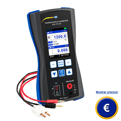 Ms inforamacin del calibrador de termoelementos PCE-TTC 30