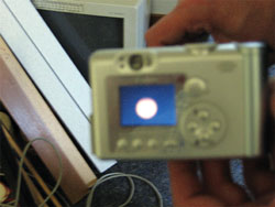 Vista del radio óptico del boroscopio con la cámara.