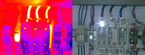Usando la cámara infrarroja en el mantenimiento preventivo de un armario de distribución