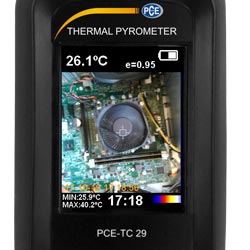 Las diferentes paletas de colores de la cámara infrarroja de inspección PCE-TC 29 son ayuda visual.
