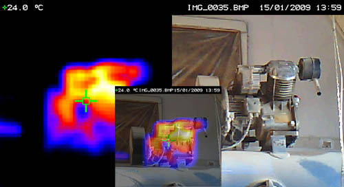 Anlisis de un motor con la cmara termogrfica PCE-TC 2