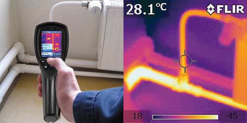 La cámara térmica Flir i3 / i5 / i7 analizando una calefacción