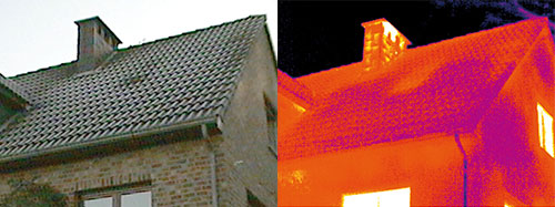 Gracias a la inspección se puede detectar el aislamiento defectuoso del tejado. 