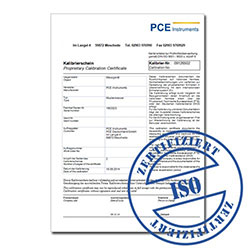 Certificado de calibración ISO para el medidor de vibración