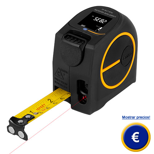 Medidor De Distancia Laser Digital Cinta Metrica Laser Precisa Hasta 60  Amarillo