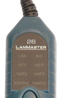 En esta imagen se observa la pantalla del LanMaster 26. Los siguiente símbolos se iluminan según el tipo de señal.