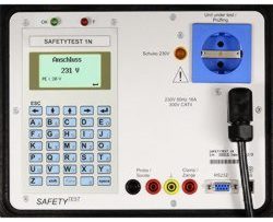 Aqu se ve el interfaz de usuario del comprobador VDE Safetytest 1N