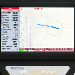 Para obtener una evaluación óptima de las mediciones con el defectoscopio se ha usado una pantalla clara de alta calidad.