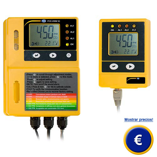 Ms informacin acerca del detector de CO2 PCE-WMM 50