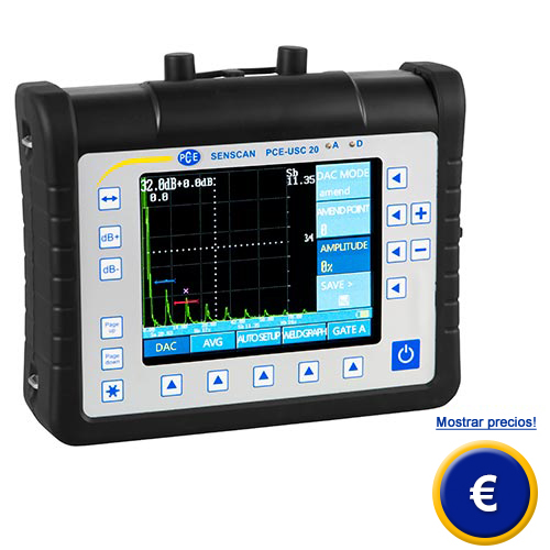 Ms informacin sobre el detector de fallas por ultrasonido PCE-USC 20