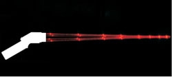 Representacin esquemtica de la visualizacin lser estndar del medidor lser de temperatura LS-Plus