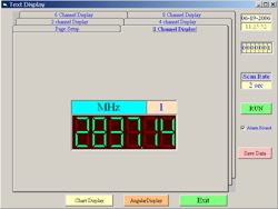 Esta pantalla se ve el software del frecuencímetro universal PCE-FC27.