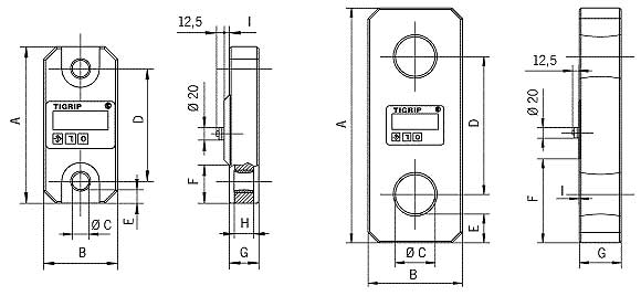 Dibujo técnico de la grúa de carga TZR