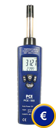 Hidrómetro PCE-555 en formato de bolsillo para mediciones in situ.