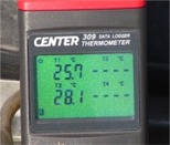 En esta imagen puede ver el display del indicador de temperatura después de realizar una medición.