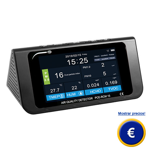 Medidor de Calidad del aire - Partículas PM2.5, Formaldehido, TVOC, CO y CO2