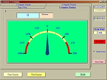 Representación analógica del software del medidor de fuerza.