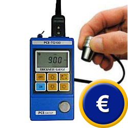 Medidor de espesor de material PCE-TG130 para medir metal, vidrio y plásticos homogéneos.