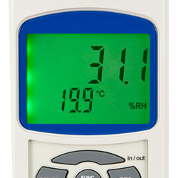 Pantalla del medidor de estrés térmico PCE-WB 20SD