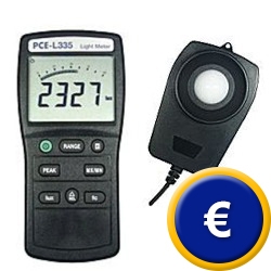 Medidor de luz PCE-L335 con rango de medición muy amplio.