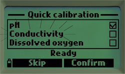 Medidor multiparamétrico portátil: Modo de calibración rápida