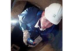 Medidor de ozono en la inspección de túneles y canales.