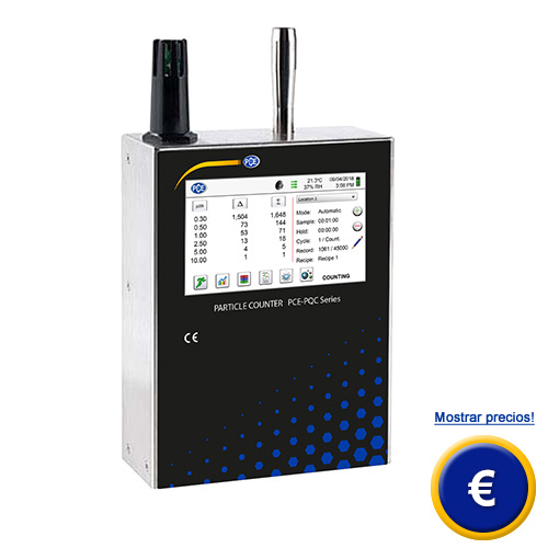 Ms informacin sobre el medidor de partculas serie PCE-PQC 3xEU/US