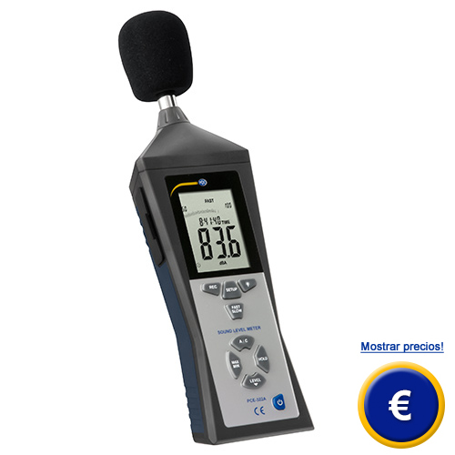 Más información acerca del medidor de sonido PCE-322A con software y memoria.