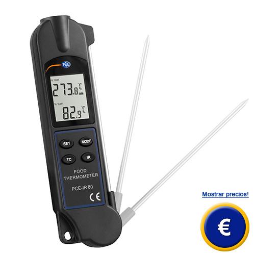 Ms informacin acerca del medidor de temperatura de contacto plegable PCE-IR 80