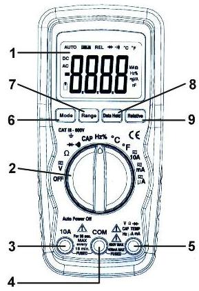 Funciones del medidor de tensin PCE-DM 12.