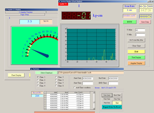 Aqu ve un recorte del software opcional del medidor de torque PCE-TM 80 (seleccin de diferentes ajustes para su valoracin)